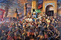 Qol Sarif and his students defend their mosque during the Siege of Kazan. Firinat xalikov war.jpg