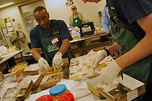 Sailors preparing lunch at Our Daily Bread Employment Center during Fleet Week Flickr - Official U.S. Navy Imagery - Sailors prepare lunch for guests of Our Daily Bread Employment Center..jpg