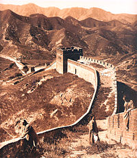 Marco Polo's travel journals are silent on the Great Wall of China, which some believe (against the historical consensus) is evidence of him never visiting the country, or rather exemplifies his gift in diplomatic mindfulness. GWC Herbert Ponting.jpg