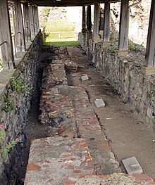 Site of the graves of Laurence, Mellitus and Justus at St Augustine's Abbey, Canterbury Gravesites of Mellitus, Justus and Laurence at St. Augustine's Abbey.jpg