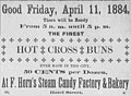 Reklame for hot cross buns på langfredag i en hawaiisk avis fra 1884.