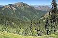 Hurricane Hill (left) and Unicorn Peak (right) seen from Hurricane Ridge.