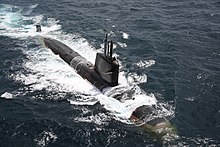 INS Kalvari, conventional submarine of the Indian Navy INS Kalvari (S21) at sea.jpg