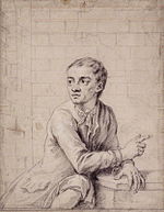 Chalk and pencil sketch of Jack Sheppard in Newgate Prison.