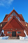 Kiruna kyrka på vintern.