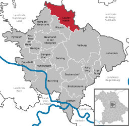 Läget för Lauterhofen i Landkreis Neumarkt in der Oberpfalz