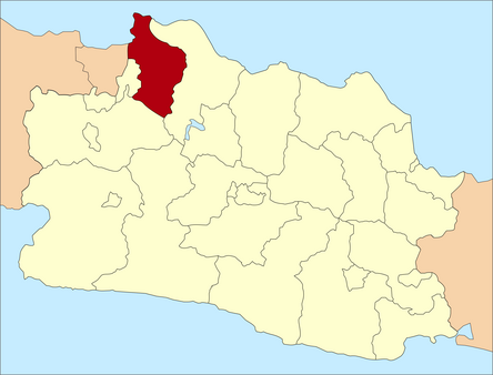Lokasi Kabupaten Bekasi di Jawa Barat