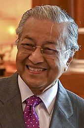 A formal photo of prime minister Mahathir Mohamad.