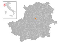 Locatie van Vallo Torinese in Turijn (TO)