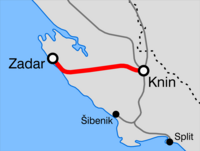 Bahnstrecke Knin–Zadar