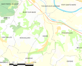 Mapa obce Vianne