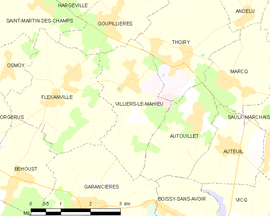 Mapa obce Villiers-le-Mahieu