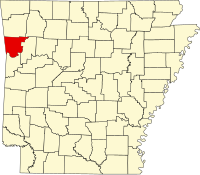 Округ Кроуфорд на мапі штату Арканзас highlighting