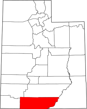 Карта штата Юта с указанием округа Кейн