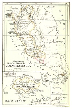 英制馬來半島及新加坡島地圖，1888年