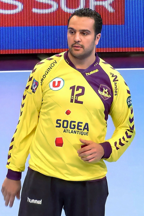 Marouène Maggaiez, gardien de but du HBC Nantes, le 10 avril 2014.