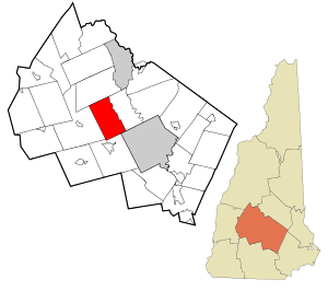 Расположение в округе Мерримак и штате Нью-Гэмпшир.