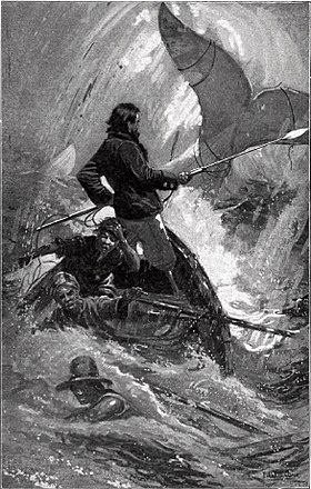 Achab lors de la chasse finale de Moby Dick