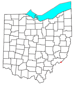 Location of Newport, Washington County, Ohio