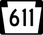 PA Route 611 marker