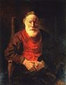 Vieil homme en rouge, par Rembrandt.