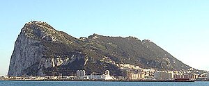 Picture of the West face of Gibraltar from a d...