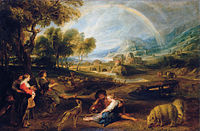 Landschaft mit Regenbogen von Peter Paul Rubens (1630–1635)