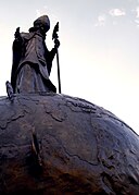 Statue af Sankt Nicholas, skytshelgen for Rabka