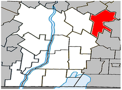 Location within Le Haut-Richelieu RCM