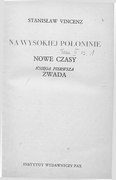 Stanisław Vincenz 90 Na wysokiej połoninie Zwada