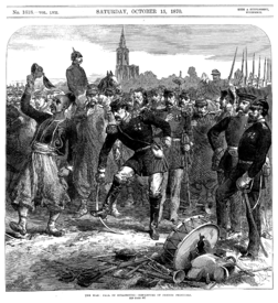 La guerre franco-allemande de 1870 : départ des prisonniers français après la reddition de Strasbourg, le 28 septembre 1870 (Illustrated London News du 15 octobre 1870). (définition réelle 2 142 × 2 341)