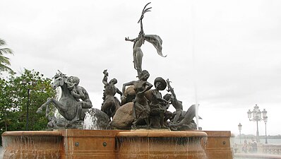 Closeup of the Fuente Raíces (Roots Fountain) on Paseo de la Princesa in Old San Juan