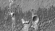 Dunes on the floor of Briault Crater, as seen by CTX camera (on Mars Reconnaissance Orbiter). Note: this is an enlargement of the previous image of Briault Crater.