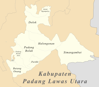 Peta Lokasi kecamatan di Kabupaten Padang Lawas Utara