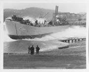 LST-662 slides into the Ohio River