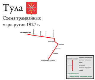 Схема трамвая в 1927 году