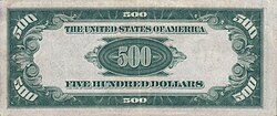 Банкнота 500 долларов США; серия 1934 г .; reverse.jpg