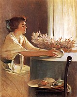 「花を持つ女性」 (c.1912)