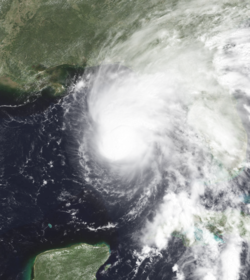 L'ouragan Allison à son intensité maximale dans le golfe du Mexique le 4 juin.