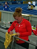 Weltrekordinhaberin Betty Heidler, unter anderem Weltmeisterin von 2007 und Olympiazweite von 2012 – Rang sieben mit 68,83 m