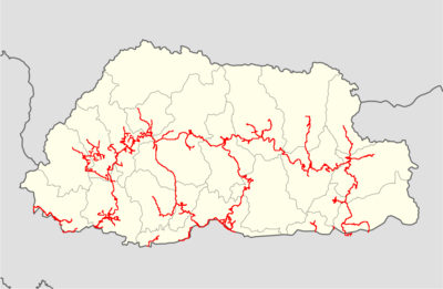 Location map Bhutan highways