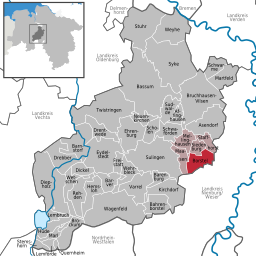 Läget för kommunen Borstel i Landkreis Diepholz