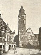 Västfasaden mellan 1883 och 1888