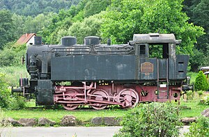 Denkmallokomotive am Bahnhof Bundenthal-Rumbach