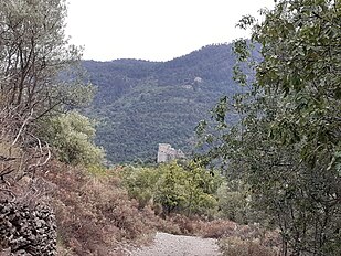 Castellu de Süccaellu, vista dau Sentê de Ilà(r)ia