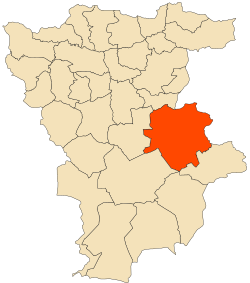 Localização da cidade dentro da província de Mila