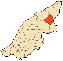 Localização da cidade dentro da província de Mostaganem