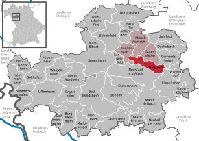 Poziția Diespeck pe harta districtului Neustadt a.d.Aisch-Bad Windsheim