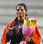 Dutee Chand – ausgeschieden als Sechste des ten Vorlaufs