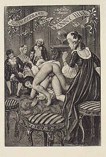 Fanny Hill (1748), considered "the first original English prose pornography, and the first pornography to use the form of the novel," has been one of the most prosecuted and banned books. Above: an illustration of Fanny Hill by Edouard-Henri Avril (1887). Fanny Hill 1906 image03.jpg